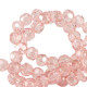 Faceted glass beads 4mm round Smashing pink-pearl shine coating